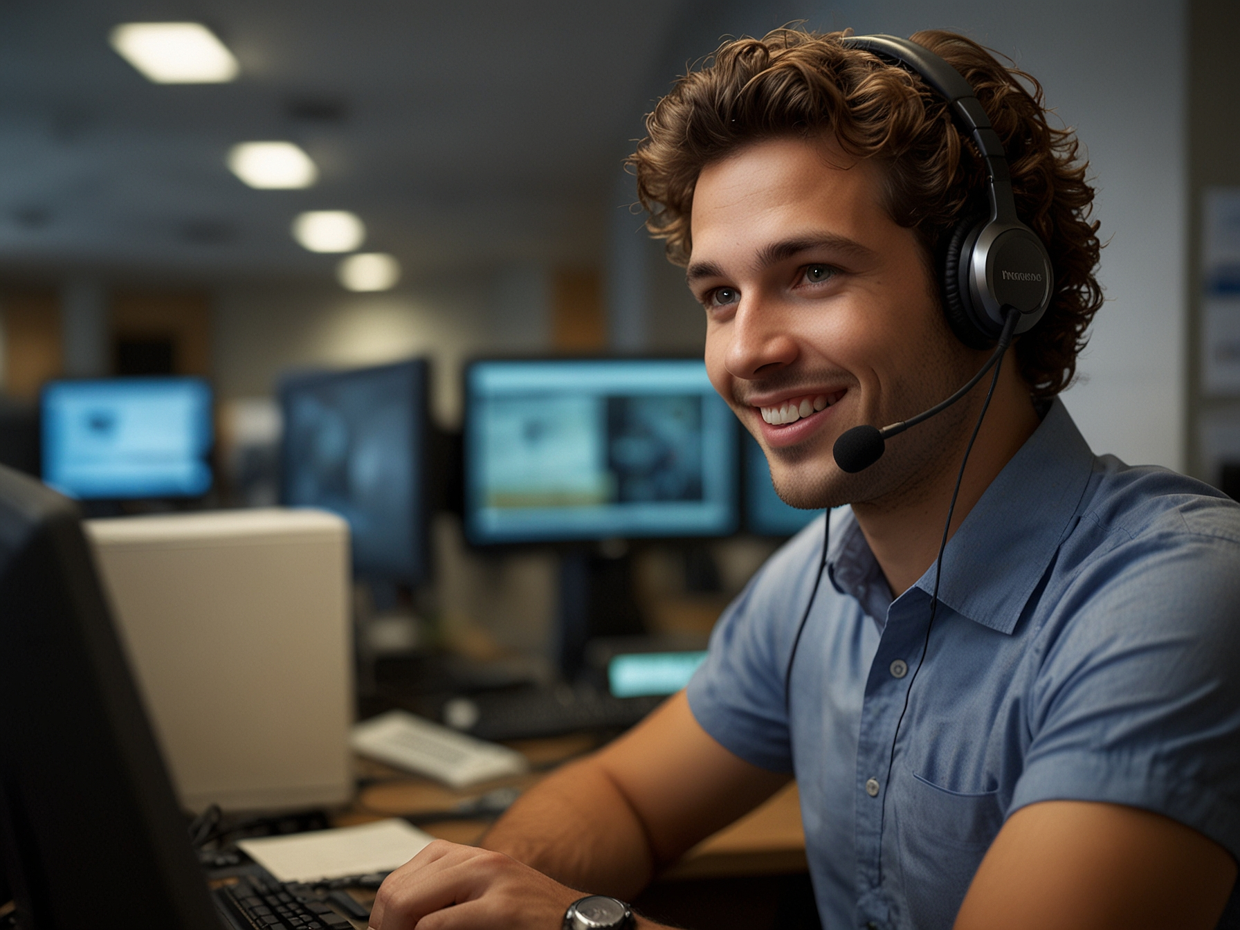 Customer support helping a player